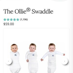 The Ollie Swaddle in White and Gray